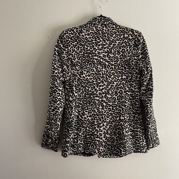 Express Women XS Leopard Print Knit Modern Long Sleeve Longline Boyfriend Blazer - Picture 11 of 12